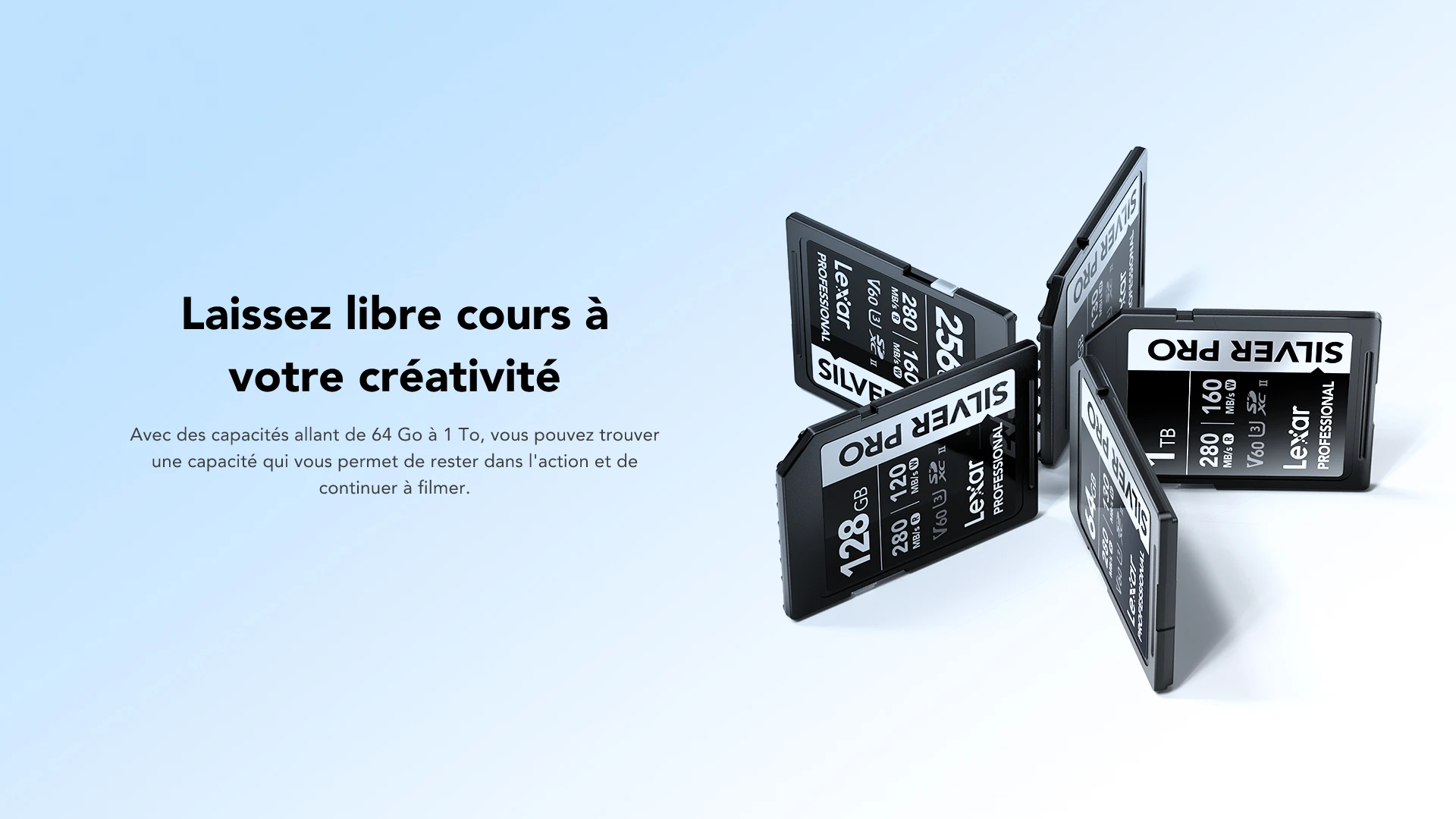 Cartes Lexar Professional SILVER PRO SDXC UHS-II
